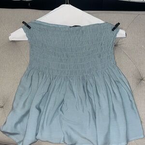 Just Quella Light Blue Strapless Top